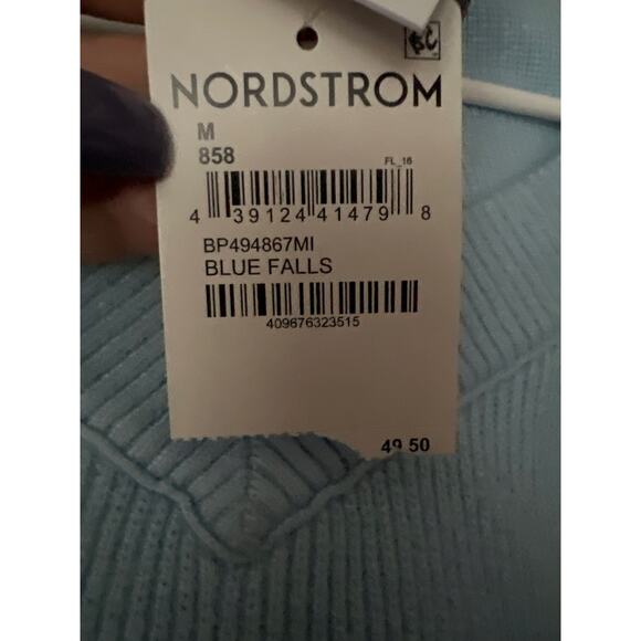 BP Womens Seamed Oversized V-Neck Rib Sweater from Nordstrom Blue Falls Size M - Picture 8 of 11